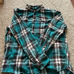 Hurley teal flannel, large